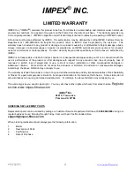 Preview for 19 page of Impex NS-40503RW Assembly & Owners Manual