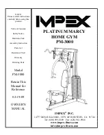 Impex PLATINUM MARCY PM-3000 Owner'S Manual preview