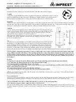 Предварительный просмотр 8 страницы IMPREST ELLY Assembly, Installation & Maintenance Instructions