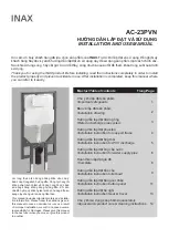 Inax AC-23PVN Installation And Use Manual preview