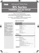 Inax CW-RS3-W Installation And Use Manual preview