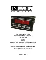 Предварительный просмотр 1 страницы Incon 1250B Installation And Programming Manual