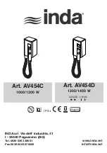 Предварительный просмотр 1 страницы INDA AV454C Manual