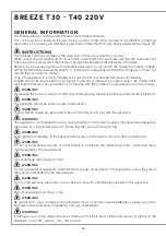 Preview for 10 page of Indel B BREEZE T30 Instructions For Use Manual