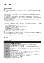 Предварительный просмотр 12 страницы Indel B TB 12 BT Instructions For Use Manual