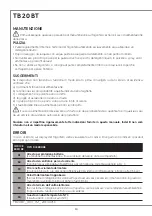 Preview for 12 page of Indel B TB 20 BT Instructions For Use Manual