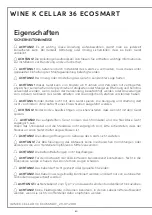 Preview for 62 page of Indel B WINE K CELLAR 36 ECOSMART Instructions For Use Manual