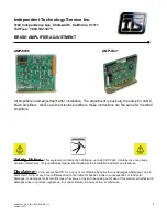 Preview for 1 page of Independent Technologies AMP-0006 Adjustment