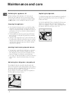 Preview for 8 page of Indesit CA 55 NF Operation Instructions Manual