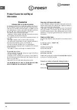 Preview for 38 page of Indesit DDD 5340 C Instructions For Installation And Use Manual