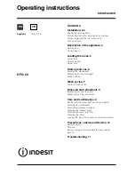 Preview for 1 page of Indesit DFG 03 Operating Instructions Manual