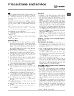 Preview for 3 page of Indesit DFG 15B10 Operating Instructions Manual