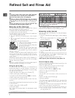 Предварительный просмотр 8 страницы Indesit DFG 26T1 Operating Instructions Manual