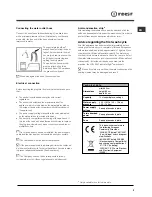 Предварительный просмотр 3 страницы Indesit DFP 573 Operating Instructions Manual