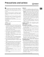 Preview for 3 page of Indesit DFP 58T1 Operating Instructions Manual