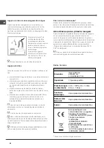 Preview for 58 page of Indesit DIF 04 Installation Manual