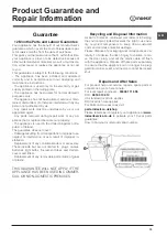 Предварительный просмотр 15 страницы Indesit DISR 14B1 Operating Instructions Manual