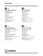 Preview for 1 page of Indesit DISR 57M94 Operating Instructions Manual