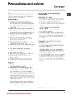 Предварительный просмотр 11 страницы Indesit DSG 263 Operating Instructions Manual