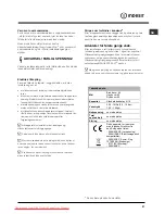 Предварительный просмотр 27 страницы Indesit DSG 263 Operating Instructions Manual