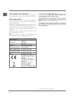 Preview for 8 page of Indesit DSR 15B Operating Instructions Manual