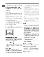 Preview for 8 page of Indesit E2BL 19***F Operating Instructions Manual