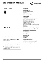 Preview for 1 page of Indesit EcoTime IDVL 85 SD Instruction Manual