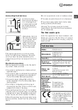 Предварительный просмотр 3 страницы Indesit ewsd61253 Instructions For Use Manual