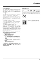 Preview for 47 page of Indesit F155217 Instructions For Use Manual