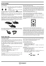 Preview for 6 page of Indesit F159214 Instructions For Use Manual