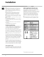 Предварительный просмотр 2 страницы Indesit FDAL28 Instruction Booklet