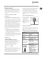 Preview for 3 page of Indesit FIE 36 K.B IX GB/1 Operating Instructions Manual