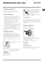 Preview for 21 page of Indesit FIE 76 K.A Operating Instructions Manual