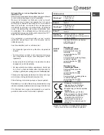 Preview for 57 page of Indesit FIM 53 K.A IX GB Operating Instructions Manual