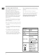 Preview for 4 page of Indesit HI 50EK.A Operating Instructions Manual