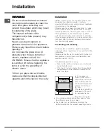 Preview for 2 page of Indesit I5VSH /UK Operating Instructions Manual