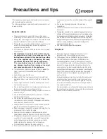 Preview for 9 page of Indesit I5VSH /UK Operating Instructions Manual