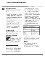 Preview for 10 page of Indesit I5VSH /UK Operating Instructions Manual