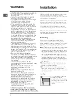 Preview for 2 page of Indesit I6G52 Operating Instructions Manual