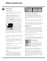 Preview for 8 page of Indesit I6GG0G Operating Instructions Manual