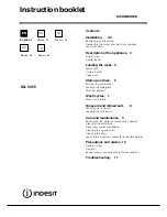 Preview for 1 page of Indesit idl 5055 Instruction Booklet