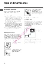 Предварительный просмотр 22 страницы Indesit IF 88 ? GP.A Operating Instructions Manual