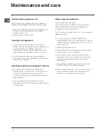 Preview for 6 page of Indesit IN F 1411 UK Operating Instructions Manual