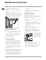 Предварительный просмотр 6 страницы Indesit IN F 1411 Operating Instructions Manual