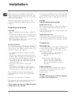 Preview for 2 page of Indesit IN S 16xx UK xx Operating Instructions Manual