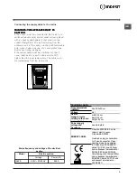 Preview for 3 page of Indesit IS60E Operating Instructions Manual