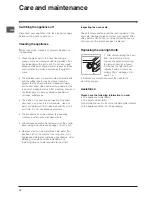 Preview for 10 page of Indesit IS60E Operating Instructions Manual