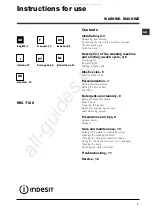 Indesit IWC 7128 Instructions For Use Manual preview