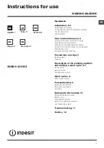 Preview for 1 page of Indesit IWDN 61251X9 Instructions For Use Manual