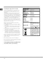 Предварительный просмотр 16 страницы Indesit K3E 517 Operating Instructions Manual